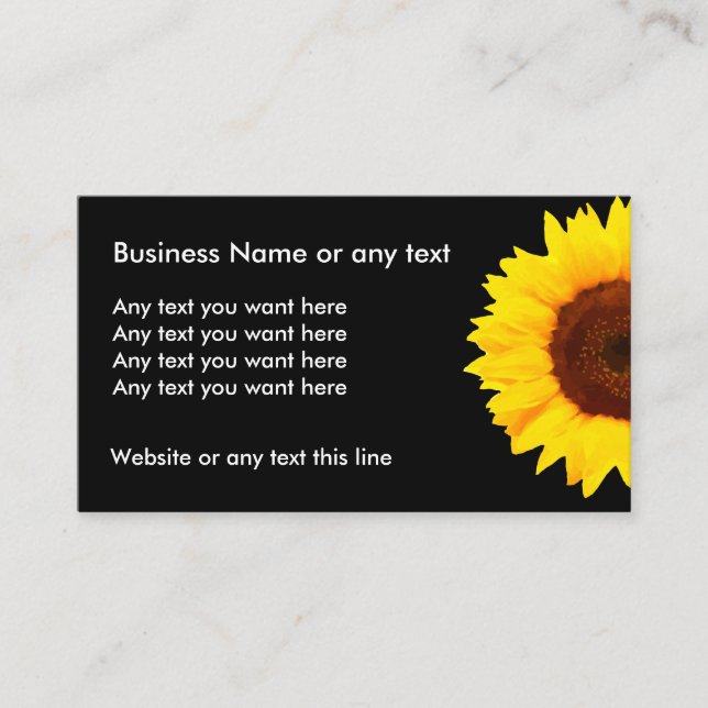 Floral Sunflower Design Business Card (Front)