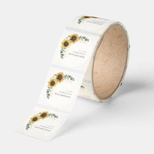 Floral Sunflower Eucalyptus 50th Birthday Classic Round Sticker