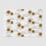 Floral Sunflower Eucalyptus 60th Birthday Custom Tissue Paper<br><div class="desc">Eucalyptus Sunflower Floral Script 60th Birthday tissue paper that you can easily customize with the name of the birthday girl and year by clicking the "Personalize" button. Featuring bright yellow floral and greenery and modern script typography</div>
