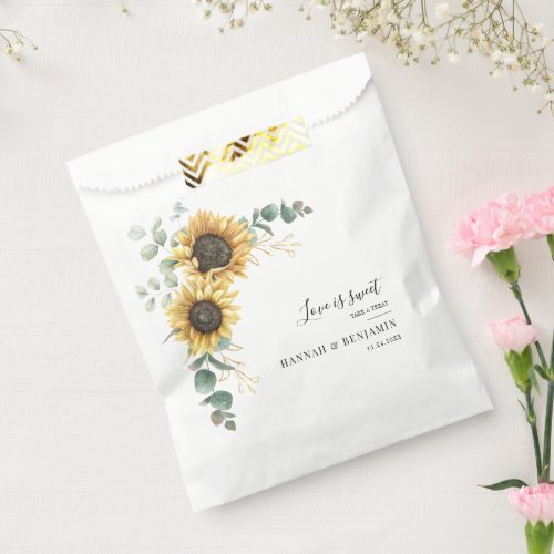 Floral Sunflower Eucalyptus Botanical Wedding Favor Bag