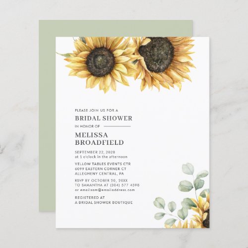Floral Sunflower Eucalyptus Bridal Shower