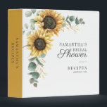 Floral Sunflower Eucalyptus Bridal Shower Recipe 3 Ring Binder<br><div class="desc">Elegant Watercolor Sunflower Eucalyptus Bridal Shower Recipe 3 ring binder. Our floral binder will be perfect for both personal use and for special events like weddings,  bridal or wedding showers,  and baby showers.</div>