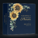 Floral Sunflower Eucalyptus Bridal Shower Recipes 3 Ring Binder<br><div class="desc">Elegant Watercolor Sunflower Eucalyptus Bridal Shower Recipe 3 ring binder. Our floral binder will be perfect for both personal use and for special events like weddings,  bridal or wedding showers,  and baby showers.</div>