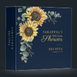 Floral Sunflower Eucalyptus Bridal Shower Recipes 3 Ring Binder<br><div class="desc">Elegant Watercolor Sunflower Eucalyptus Bridal Shower Recipe 3 ring binder. Our floral binder will be perfect for both personal use and for special events like weddings,  bridal or wedding showers,  and baby showers.</div>