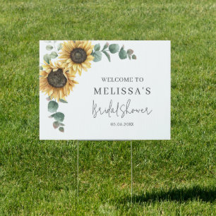 Floral Sunflower Eucalyptus Bridal Shower Sign