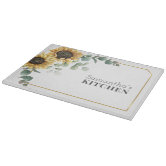 Personalized Sunflower Cutting Board, Sunflower Kitchen, Floral