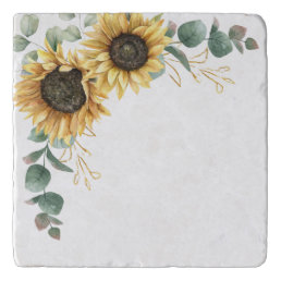 Floral Sunflower Eucalyptus Foliage Trivet