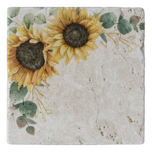 Floral Sunflower Eucalyptus Greenery Trivet