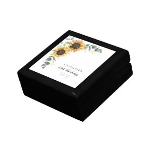 Floral Sunflower Eucalyptus Script 60th Birthday Gift Box