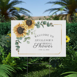 Floral Sunflower Eucalyptus Script Bridal Shower Sign
