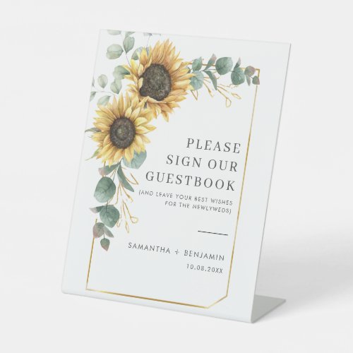 Floral Sunflower Eucalyptus Sign our Guestbook