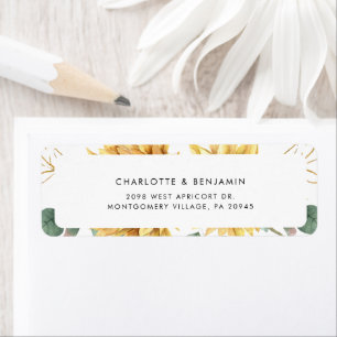 Floral Sunflower Eucalyptus Wedding Return Address Label