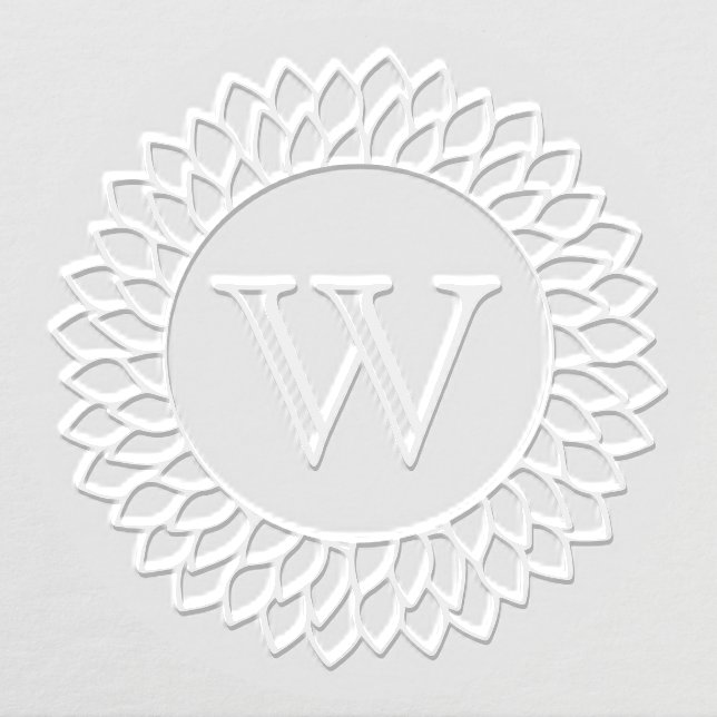 Floral Sunflower Frame One Initial Monogram Embosser (Design)