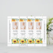 Floral Sunflower Funeral Bookmark (Standing Front)
