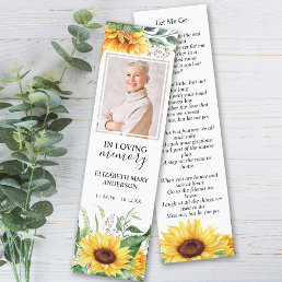 Floral Sunflower Funeral Bookmark