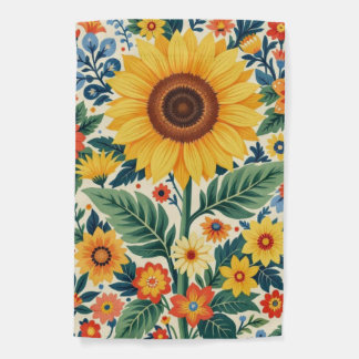 floral sunflower garden flag