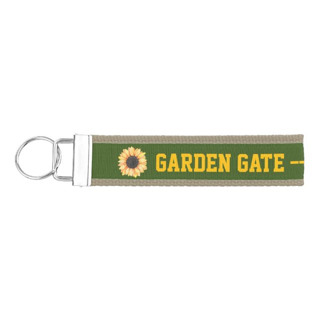Floral Sunflower Garden Wrist Keychain (Keys on Left)