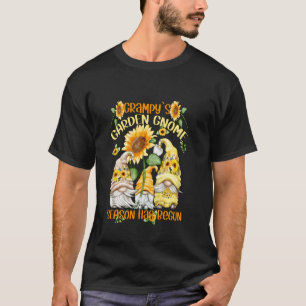 Floral Sunflower Gnomes Quote For Gardener Grampy  T-Shirt