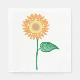Floral Sunflower Gold Yellow Green Flower Napkins