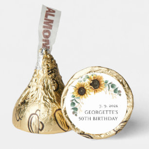 Floral Sunflower Greenery 50th Birthday Hershey®'s Kisses®