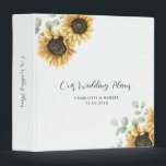 Floral Sunflower Greenery Botanical Wedding 3 Ring Binder<br><div class="desc">Floral Script Eucalyptus Sunflower wedding binder. Featuring a beautiful rustic floral,  with modern simple typography on white background.

TIP: Matching wedding suite cards like RSVP,   wedding programs,  banners,  tapestry,  gift tags,  signs,  and other wedding keepsakes and goodies are available in the collection below featuring this design.</div>