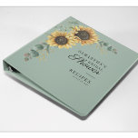 Floral Sunflower Greenery Bridal Shower Recipes 3 Ring Binder<br><div class="desc">Floral Sunflower Greenery Bridal Shower Recipes 3 ring binder</div>