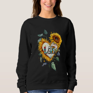 Floral Sunflower Heart L&D Labor and Delivery Nurs Sweatshirt