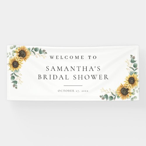 Floral Sunflower Love in Bloom Bridal Shower Banner
