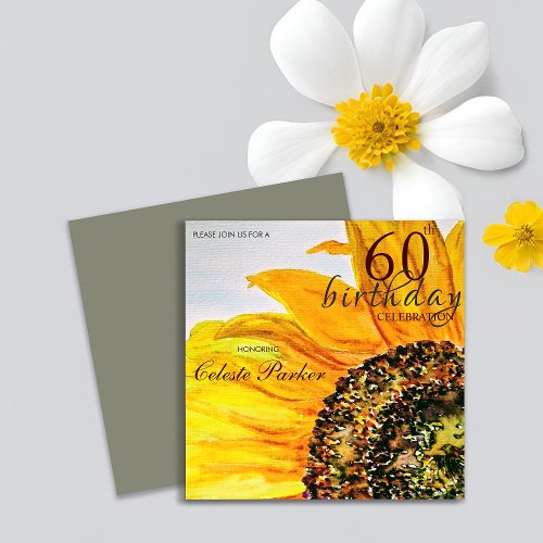 Floral Sunflower Milestone Birthday Invitation