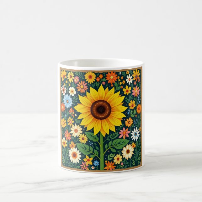Floral Sunflower Mug (Center)