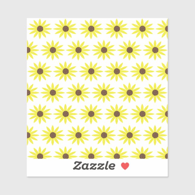 Floral Sunflower Patterns Golden Yellow Flowers Sticker (Sheet)