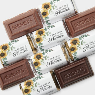 Floral Sunflower Script Eucalyptus Bridal Shower Hershey's Miniatures