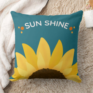 Floral sunflower vibes throw pillow