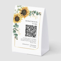 Floral Sunflower with QR Code Honeymoon Fund