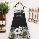 Floral Sunflower Women&#39;s Name Apron at Zazzle