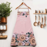 Floral Sunflower Women&#39;s Name Apron at Zazzle
