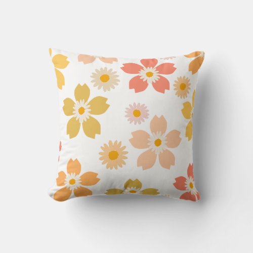 Floral Sunflowers Throw Pillow