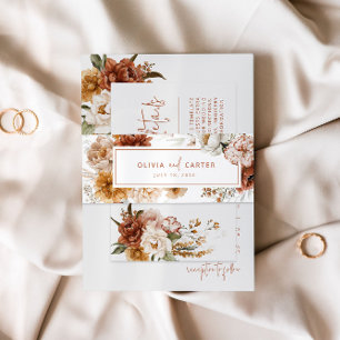 Floral Sunset Wedding Invitation Belly Band