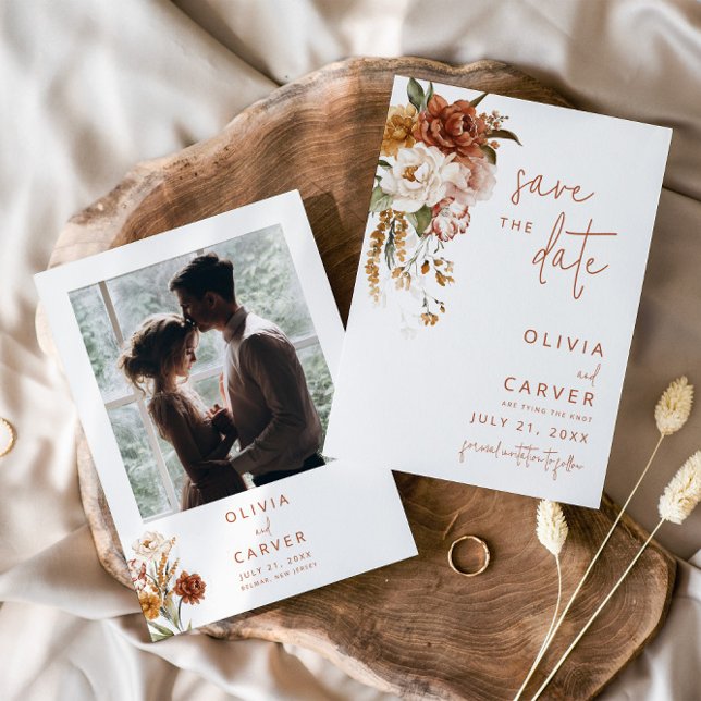 Floral Sunset Wedding Save the Date Invitation (Creator Uploaded)