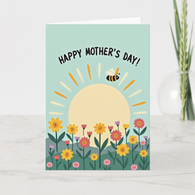 Floral Sunshine Mother Day Card (Front)