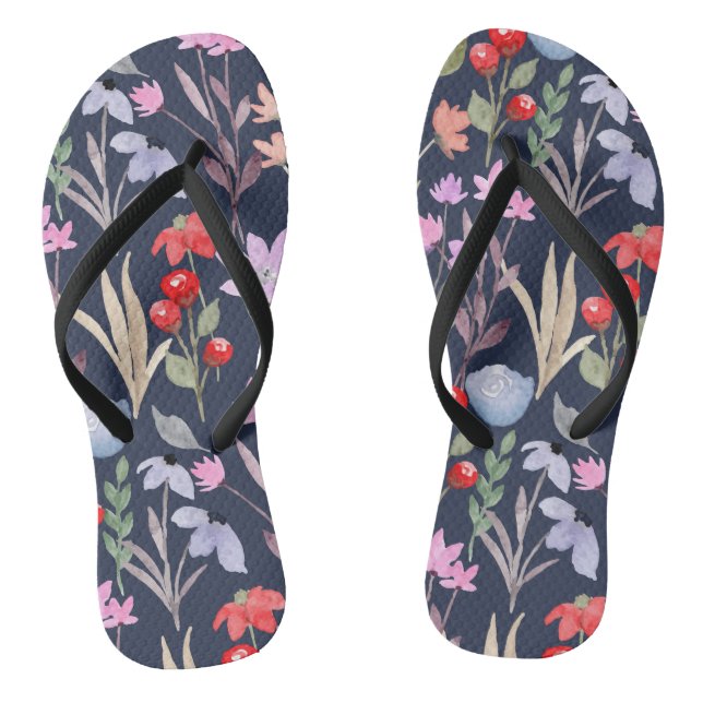 Floral Surface Pattern Fashion Botanical           Flip Flops (Footbed)