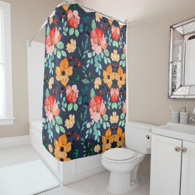 Floral Surface Pattern- Fashion Decorative Spring  Shower Curtain (In Situ)