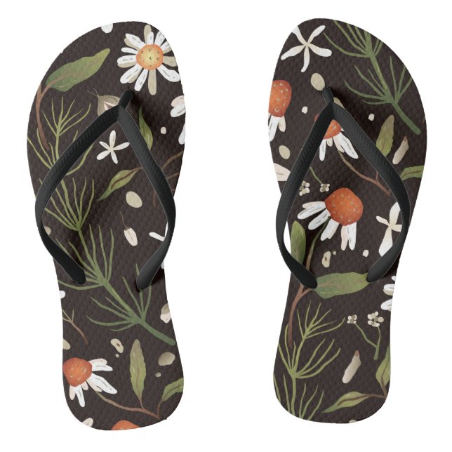 Floral Surface Pattern Fashion Spring           Flip Flops (Footbed)