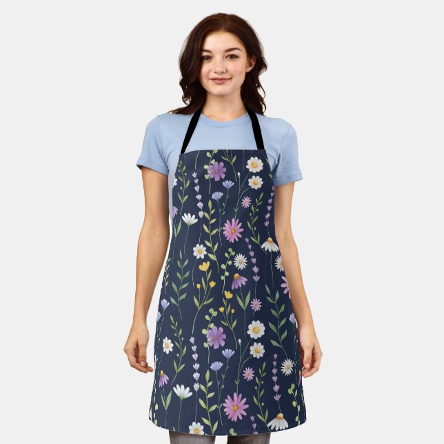 Floral Surface Pattern-Fashion Spring Flowers      Apron (Worn)