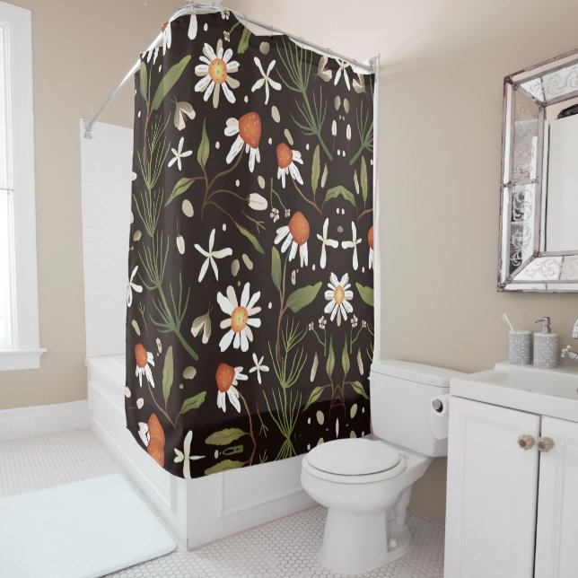 Floral Surface Pattern Fashion Spring              Shower Curtain (In Situ)