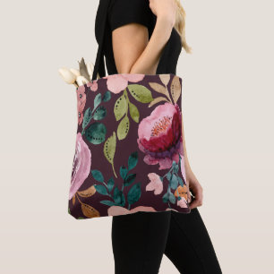 Floral Surface Pattern-Fashion Watercolor Colorful Tote Bag