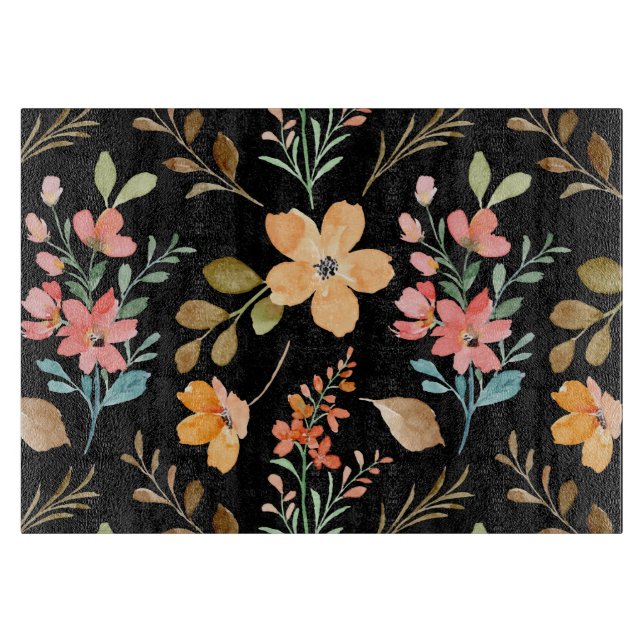 Floral Surface Pattern- Fashion Watercolor Spring  Cutting Board (Front)