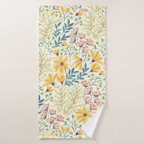 Floral Surface Pattern_ Stylish Abstract Wallpaper Bath Towel