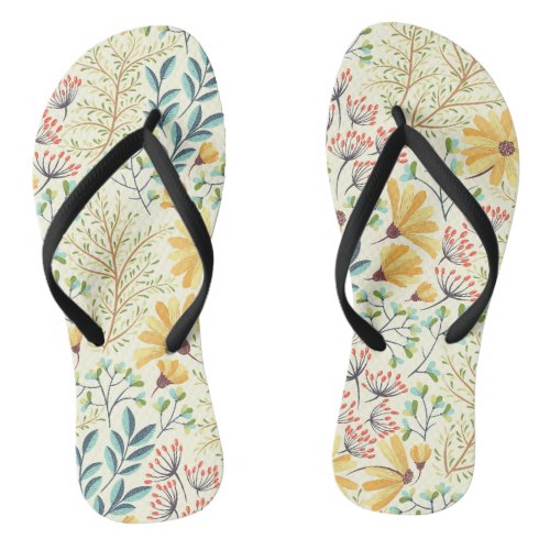 Floral Surface Pattern_ Stylish Abstract Wallpaper Flip Flops