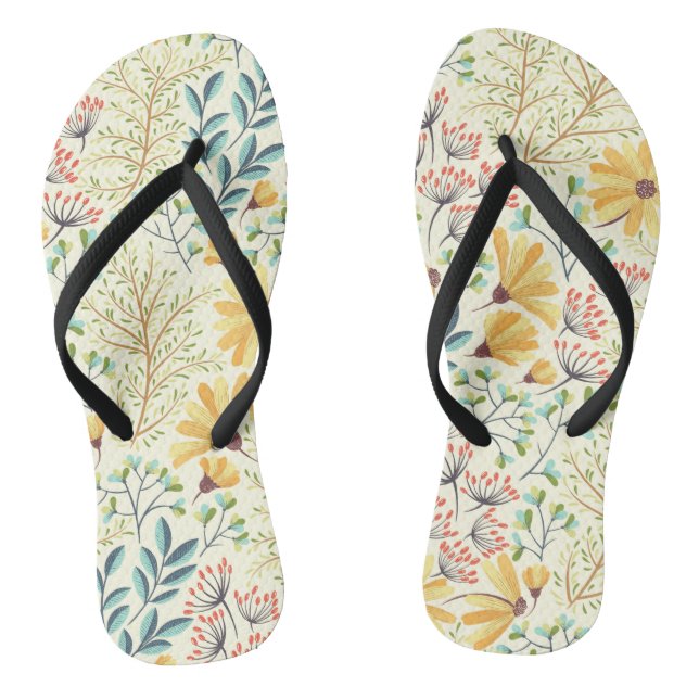 Floral Surface Pattern- Stylish Abstract Wallpaper Flip Flops (Footbed)